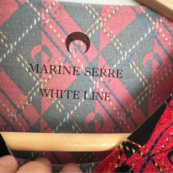 New Marine Serre white line diamant top